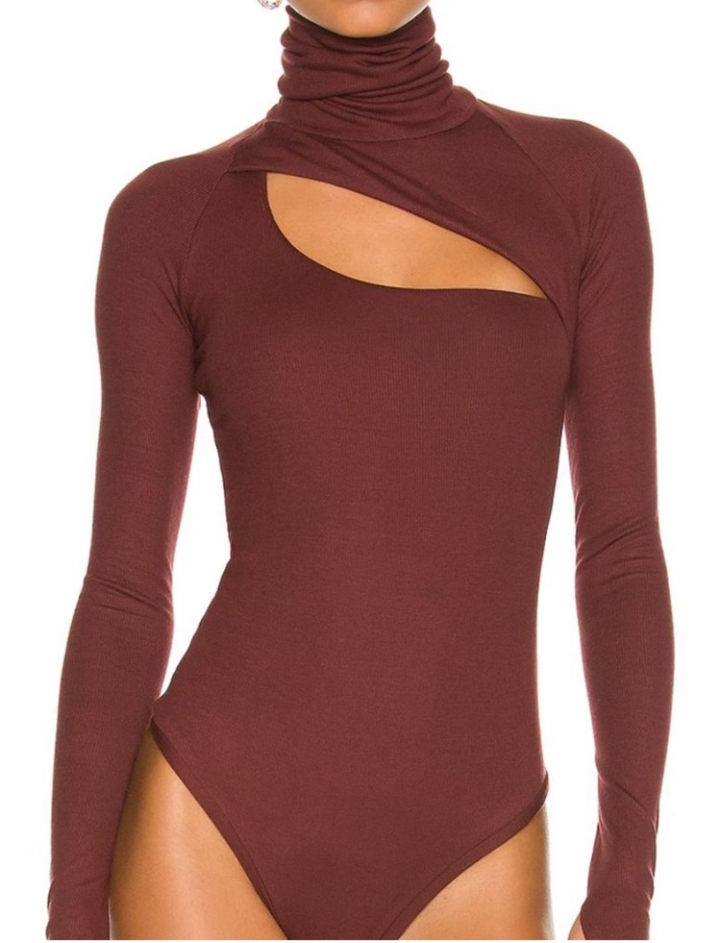 ALIX NYC | Carder Asymmetrical High Neck Bodysuit | Small - Picture 2 of 7